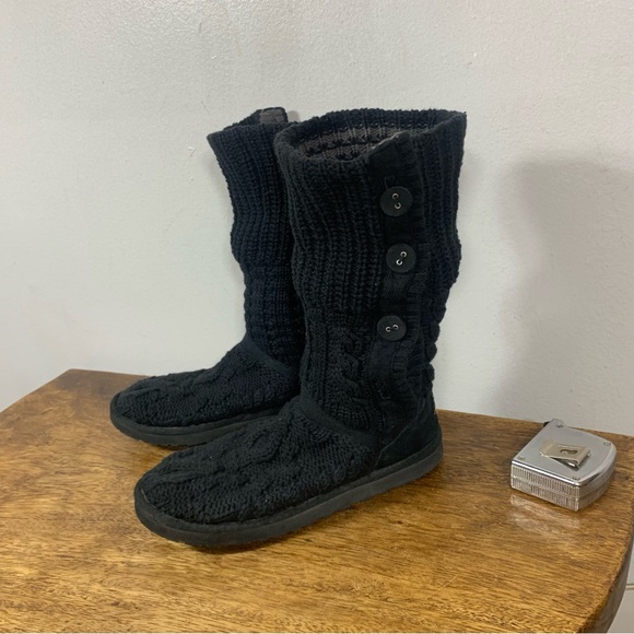 UGG Shoes - UGG Black Knit Button Boots